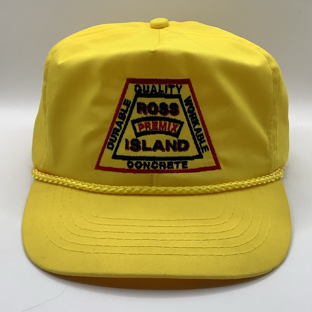 Vintage Rope Yellow & Black Adjustable Polyester Trucker Hat USA